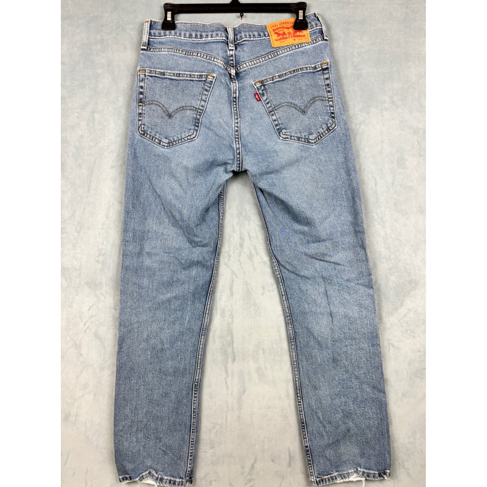 Levi Strauss 514 Straight Fit Jeans Light Wash Denim 30x30 Mens Blue Pants